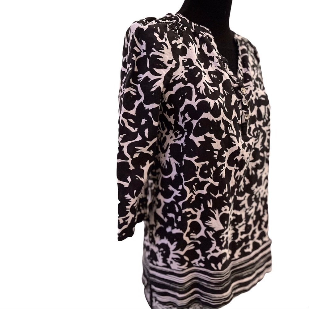 Rafaella women’s 100% linen black & white tunic SM - Picture 2 of 13